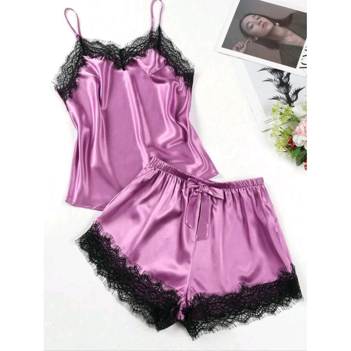 Luxe Lace Satin Cami & Shorts Set