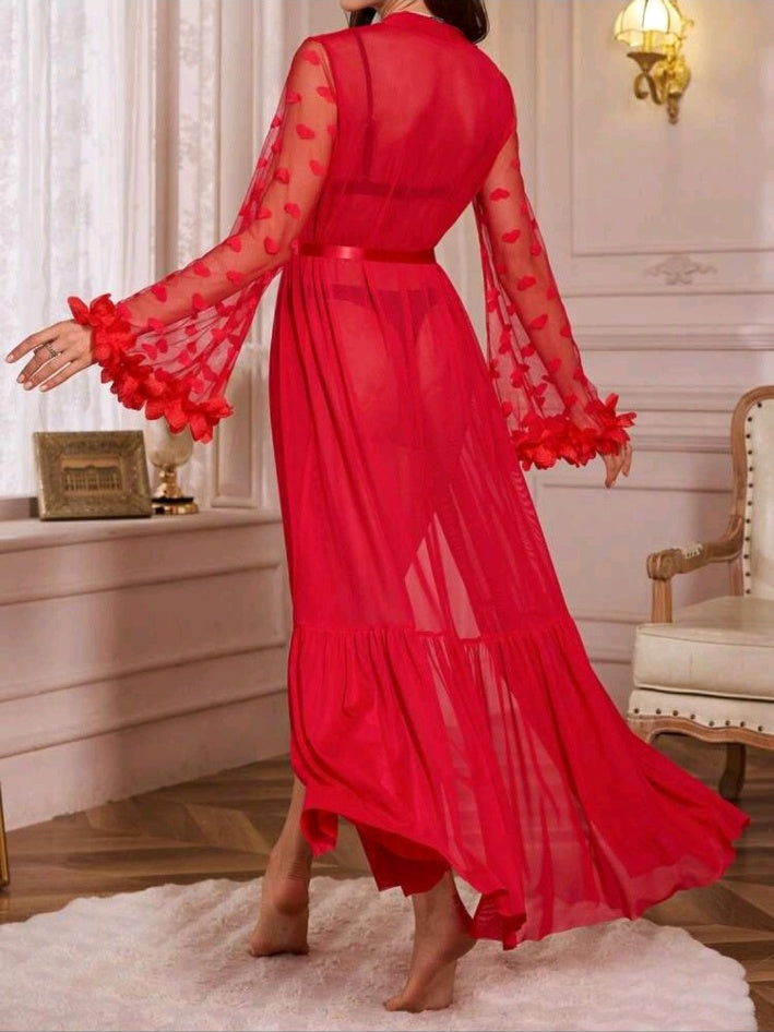 Midnight Bloom Sheer Robe